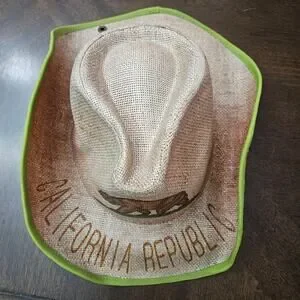 Peter Grimm Hat One Size Republic Drifter Brown Straw Western Festival Boho Cali