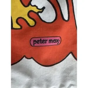 Peter Max Pop Art VTG 1970s PILLOW CASES Star Dreamer Set Of 2 Graphic Print