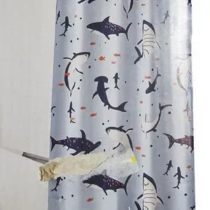 Pillowfort Shower Curtain SHARKS - 72" x 72"