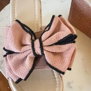 Pink Bow Women's Wedges