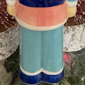 Pink Christmas Nutcracker Ceramic Oil & Vinegar Cruet Bottle NWT