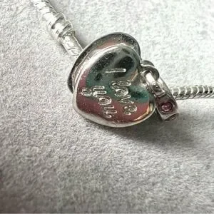 Pink Mom Heart Charm Fits PANDORA‎