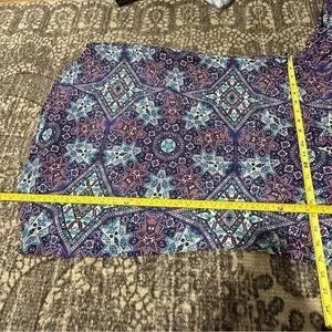 Pink Owl Apparel Women’s Size L Purple Blue Cream Medallion Print Shift Dress