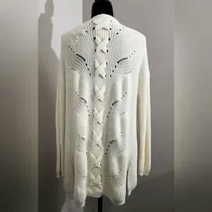 Pink Rose Vintage Cardigan Cross Back Size Large