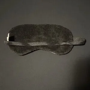 Pink Satin Sleep Mask With Pearl Accents Soft Lined Eye Cover