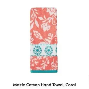 Pioneer Woman Mazie Coral Hand Towel Only - set of 2 pcs