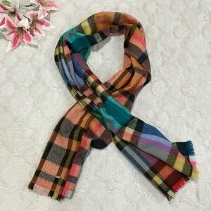 Pistil Multicolor Plaid Wool Blend Scarf