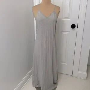 Pitusa Pom Pom Necklace Maxi Dress Cover Up Gray