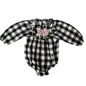 Plaid And Ikat Baby‎ Outfit Set