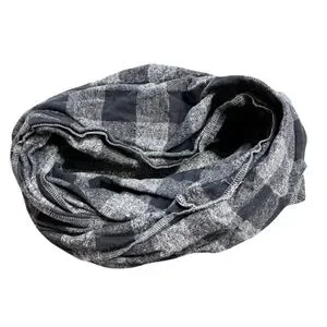 Plaid Black And Grey Pattern Infinity Circle Checkered Soft Thick Scarf Flannel
