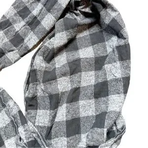 Plaid Black And Grey Pattern Infinity Circle Checkered Soft Thick Scarf Flannel