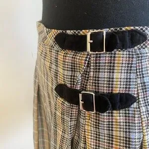 Plaid Skirt With Buckle Details