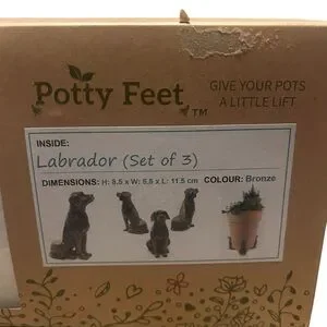 Plant Potty Feet Labrador Bronze