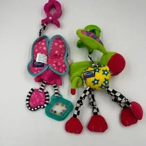 Playgro Dingly Dangly Floss Fairy & Wonky Wiggler Dog Hanging Baby Toys Plush