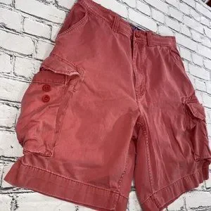 Polo Ralph Lauren CLASSIC CHINO Faded Red Cargo Shorts Size 33 EUC