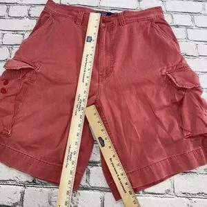 Polo Ralph Lauren CLASSIC CHINO Faded Red Cargo Shorts Size 33 EUC
