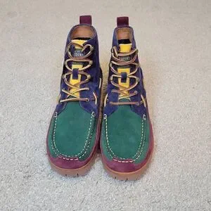 POLO Ralph Lauren Country Ranger MID Color Block Suede Corduroy Boots Men's 10.5