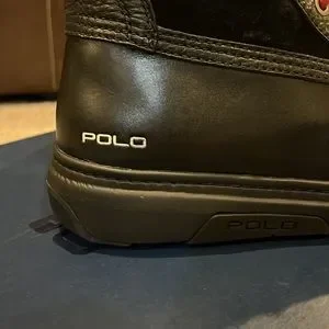 Polo Ralph Lauren Declan Winter Rain Duck Boots Black Leather Mens Size 8.5