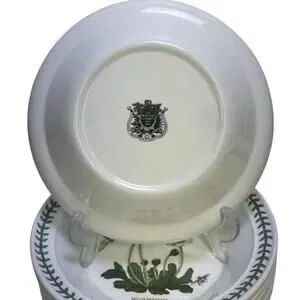 Portmeirion Vintage Botanic Garden England 8.5" Daisy Rim Soup Bowl Set Of 8