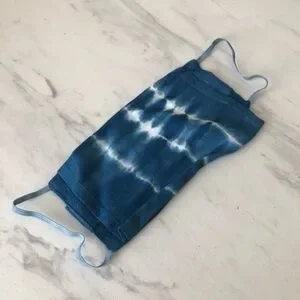 Posh Love Tie Dye Face Mask Blue White NWT