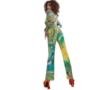 Poster Girl Hypnotic Habits Swirl Print Kick Flare Pants