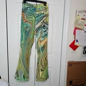 Poster Girl Hypnotic Habits Swirl Print Kick Flare Pants