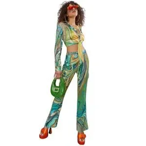 Poster Girl Hypnotic Habits Swirl Print Kick Flare Pants