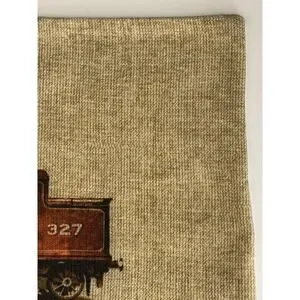 POTTERY BARN 16”x26” Cream/Rust Train 100% Cotton Lumbar Pillow Cover EUC - RARE