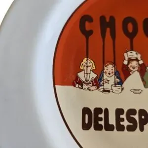 Pottery Barn Ceramic Chocolate Dessert Plate Red Chocolat Delespaul-Havez