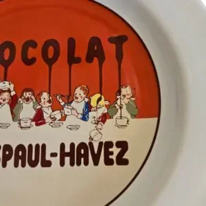 Pottery Barn Ceramic Chocolate Dessert Plate Red Chocolat Delespaul-Havez