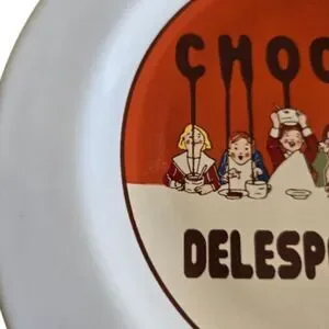 Pottery Barn Ceramic Chocolate Dessert Plate Red Chocolat Delespaul-Havez