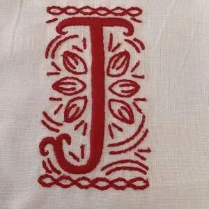 Pottery Barn “J” Nordic Alphabet Cotton/Linen Tea Towels - Set Of 2