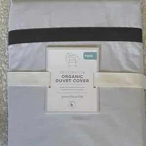 Pottery Barn Kids Decorator Organic Duvet Cover & Sham Twin GRAY