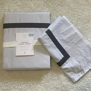 Pottery Barn Kids Decorator Organic Duvet Cover & Sham Twin GRAY