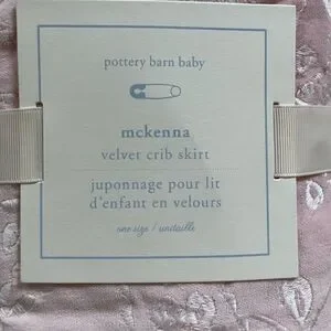 Pottery Barn Kids Mckenna Velvet Crib Skirt Pink