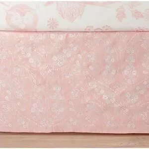 Pottery Barn Kids Mckenna Velvet Crib Skirt Pink