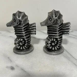 Pottery Barn pewter Seahorse Salt And Pepper Shakers