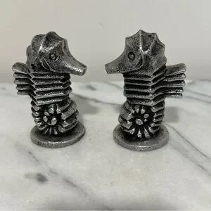Pottery Barn pewter Seahorse Salt And Pepper Shakers
