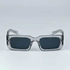 Prada PR06YS 12R09T Transparent Grey Dark Grey Rectangle Unisex