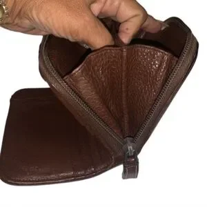 Prada Vintage Milano Brown Leather Zip Around Wallet (EUC)