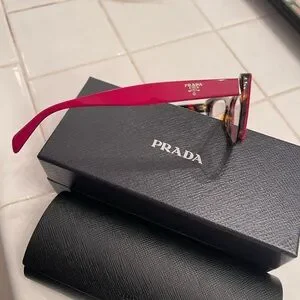 Prada Women's Red Cat-Eye Glasses / New In The Original Box