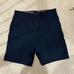 Pre-Loved Quiksilver Mens Navy Blue Flat Front Shorts 34