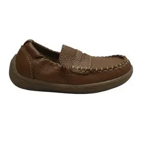 Primigi First Steps Penny Loafers Moccasins Brown Leather Elastic Toddler Boy 9