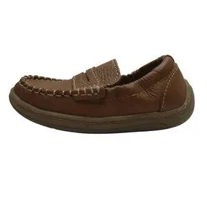 Primigi First Steps Penny Loafers Moccasins Brown Leather Elastic Toddler Boy 9