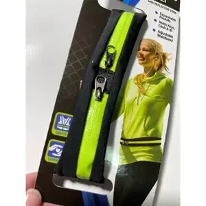 Pro Strength Zippered Fitness Belt With Reflective Trim NEW Unisex Black Neon