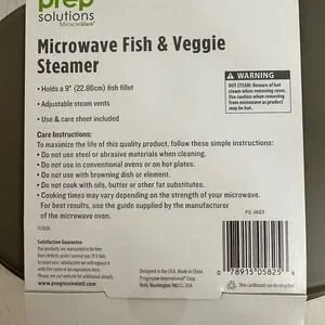 Progressive Prep Solutions Microwave‎ Fish & Veggie Steamer Adjustable Vents