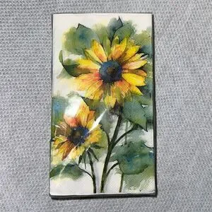 Punch Studio 32 Guest Paper Towel White Green Yellow Blue Washy Sunflower