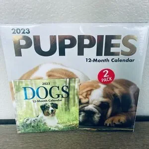 Puppies Dog Wall Calendar 2-pk Set
