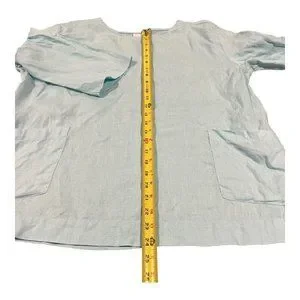 PureJill J.Jill 100 % Linen‎ Light Blue Pullover Tunic Top Sz Medium With Packet