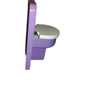 Purple Toilet Potty For Dollhouse Wooden W/ Lid Standalone